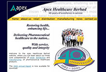 Screenshot of Apex Healthcare Berhad Site